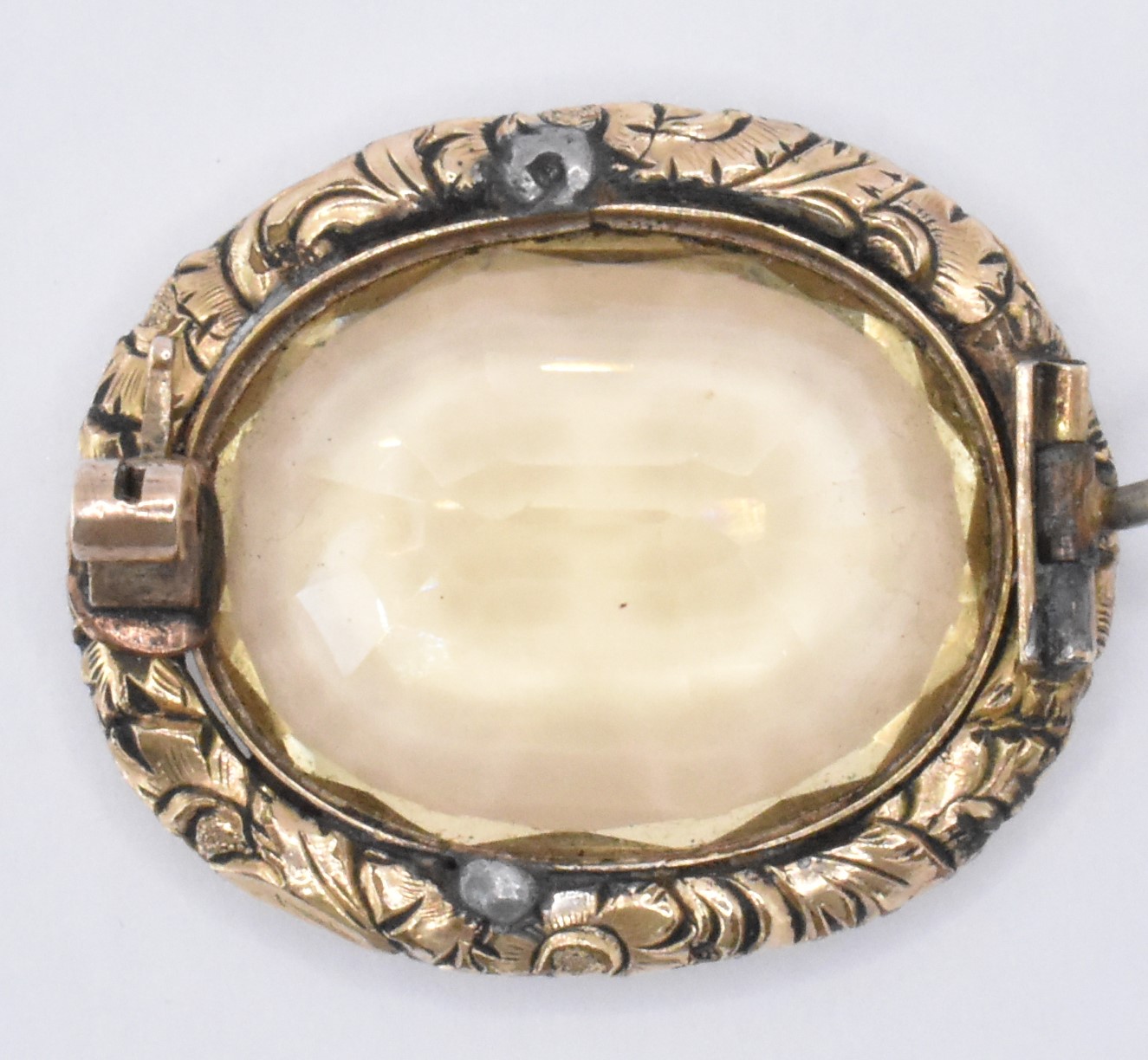 19TH CENTURY GOLD & CITRINE BROOCH PIN - Image 3 of 3