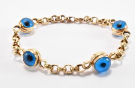 GREEK GOLD EVIL EYE BRACELET