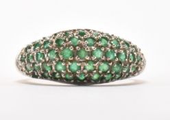 HALLMARKED 9CT GOLD & EMERALD DOME RING