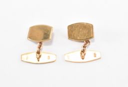 VINTAGE MID CENTURY HALLMAKRED 9CT GOLD CUFFLINKS