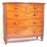 19TH CENTURY VICTORIAN MAHOGANY BOW FRONT CHEST OF DRAWERS