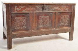 17TH CENTURY COUNTRY OAK COFFER / CHEST / BLANKET BOX