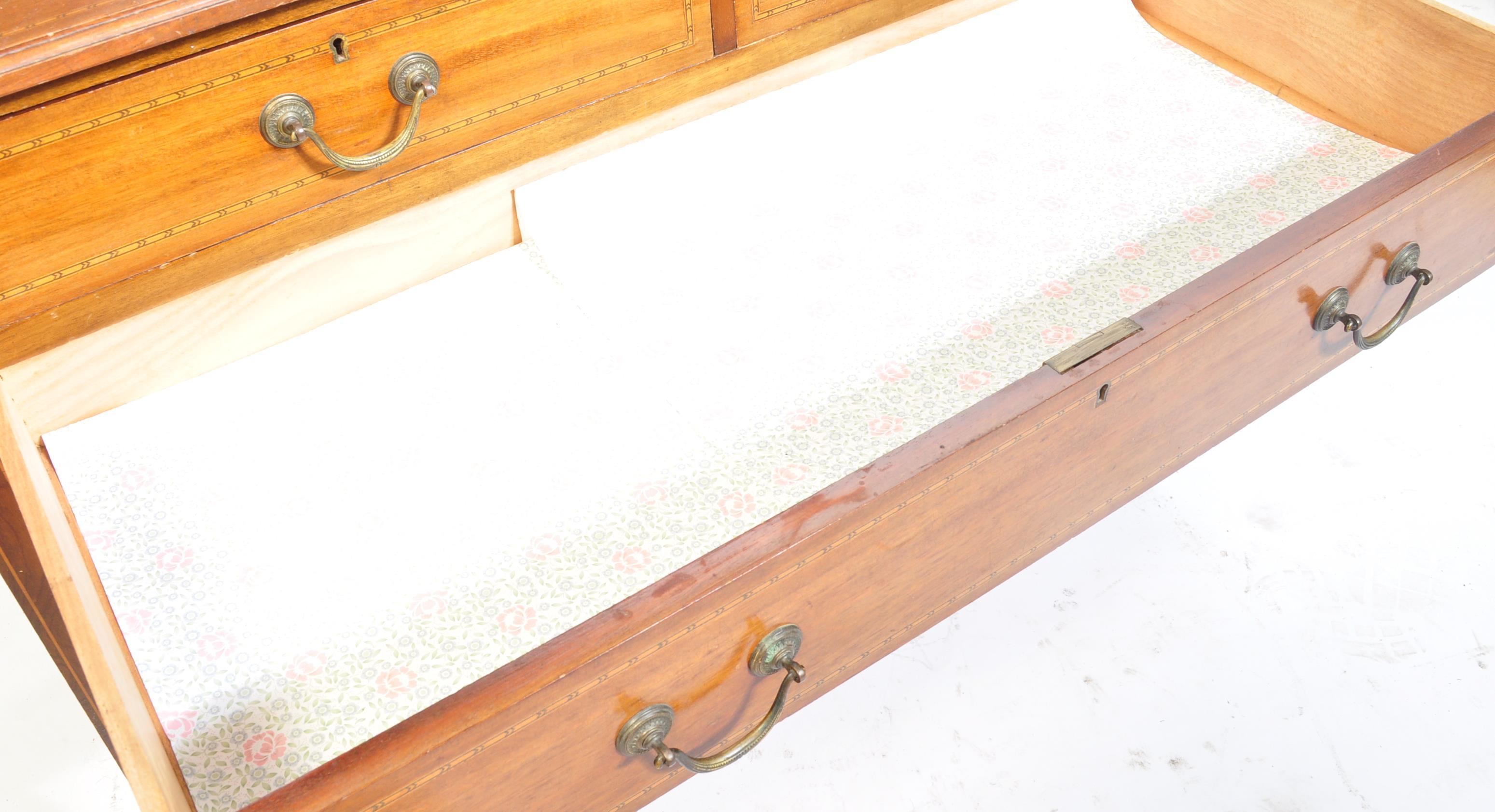 EDWARDIAN INLAID MAHOGANY DRESSING TABLE CHEST - Image 6 of 9