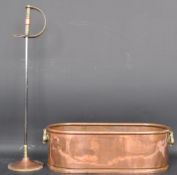 EARLY 20TH CENTURY COPPER PLANTER AND FIRE POKER