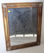 LARGE EARLY 20TH CENTURY GILT OVERMANTEL WALL MIRROR