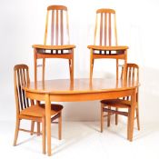 1970’S TEAK WOOD EXTENDING DINING TABLE & FOUR CHAIRS