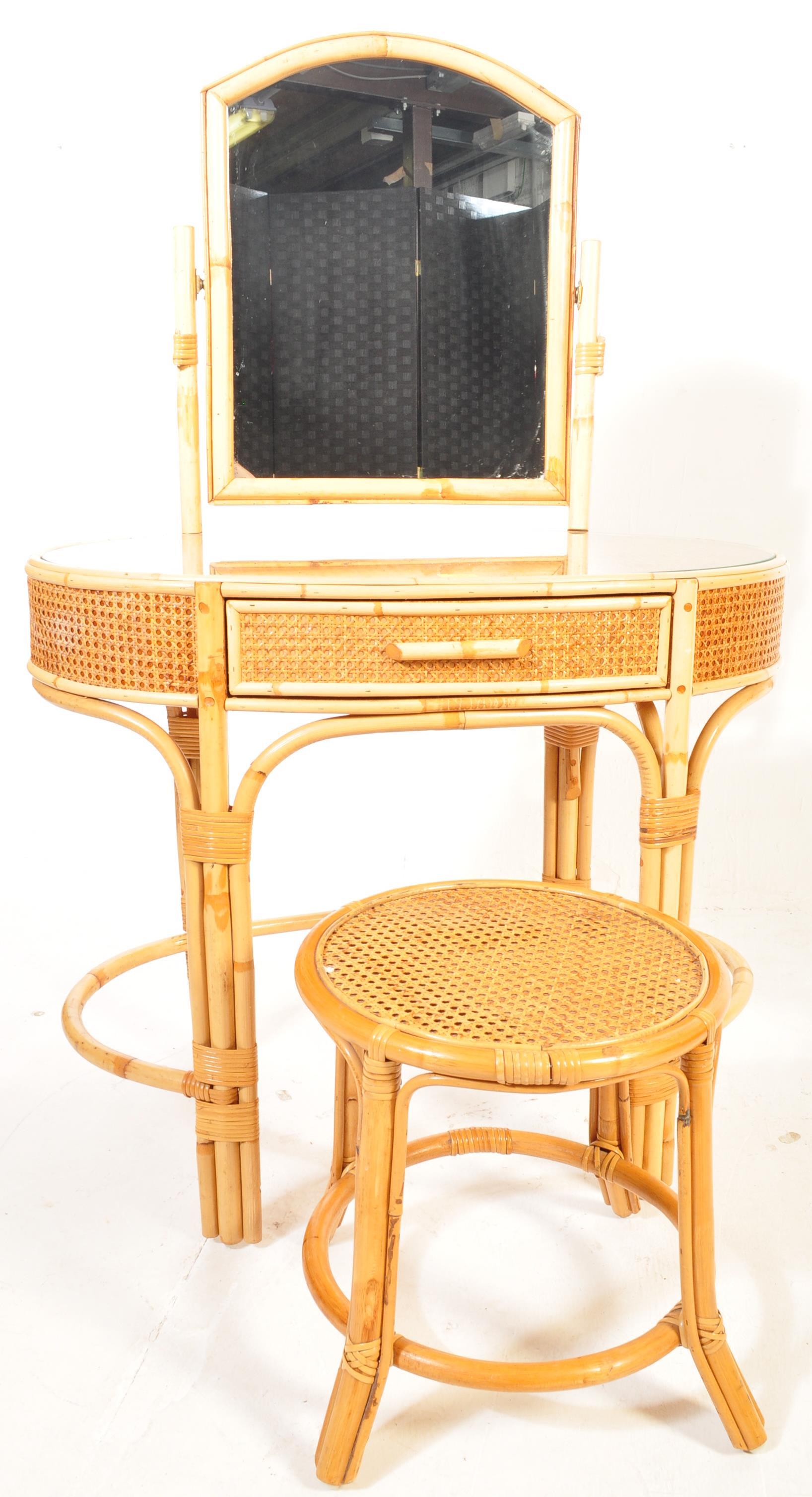 VINTAGE MID 20TH CENTURY 1960S BAMBOO DRESSING TABLE - Image 4 of 5