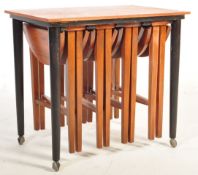 MID CENTURY TEAK WOOD DANISH STYLE NEST OF TABLES