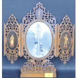 ITALIAN SORRANO WARE TRIPTYCH MIRROR