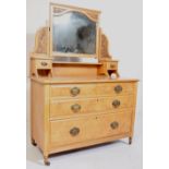 EDWARDIAN SATIN ART NOUVEAU WALNUT DRESSING TABLE CHEST