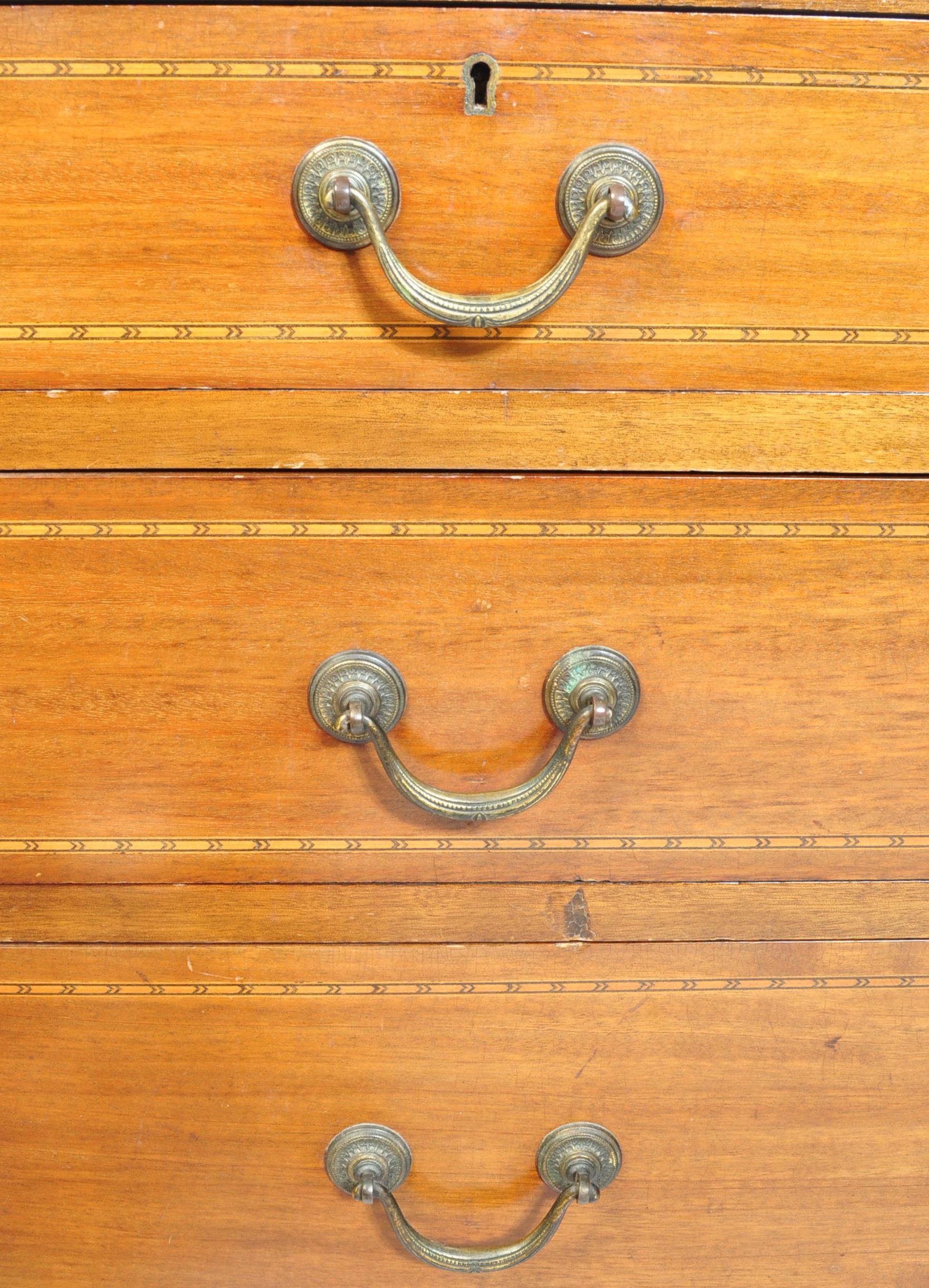 EDWARDIAN INLAID MAHOGANY DRESSING TABLE CHEST - Image 7 of 9