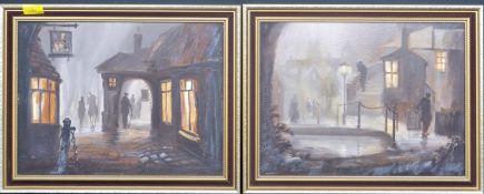 PAIR OF DON HUGHES DELON OIL ON CANVAS PAINTINGS