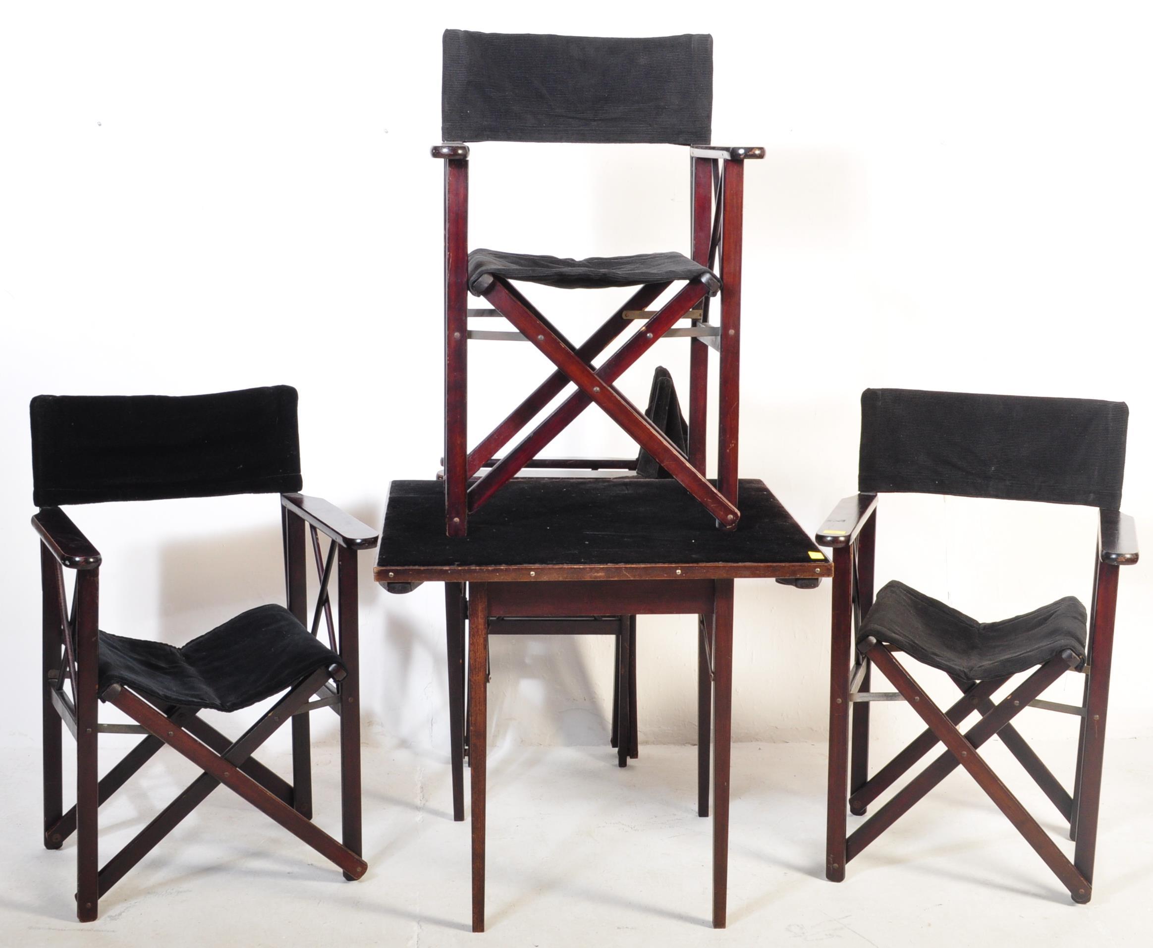 VINTAGE MID CENTURY FOLDING DIRECTORS CHAIRS & TABLE - Image 2 of 14