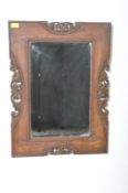 1930S OAK CARVED MIRROR