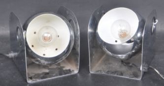 PAIR OF RETRO 20TH CENTURY CHROME CONICAL WALL LIGHTS