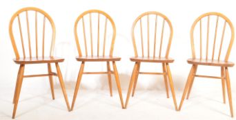 SET OF FOUR ERCOL WINDSOR BEECH & ELM DINING CHAIRS