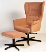 RETRO VINTAGE STYLE TILT AND SWIVEL WINGBACK ARMCHAIR