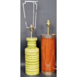 TWO RETRO VINTAGE MID 20TH CENTURY LAMPS / LIGHTS