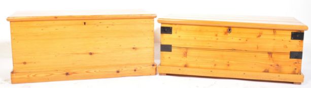 VICTORIAN 19TH CENTURY PINE BLANKET BOX CHEST & ANOTHER