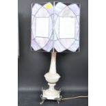 20TH CENTURY TIFFANY STYLE & LITHOPHANE TABLE LAMP