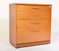 MID CENTURY TEAK WOOD PEDESTAL CHEST OF DRAWERS