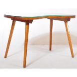 MID 20TH CENTURY LIGHT OAK KIDNEY SHAPED SIDE TABLE