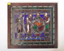 20TH CENTURY HANDMADE COPY OF A STAINED GLASS WINDOW