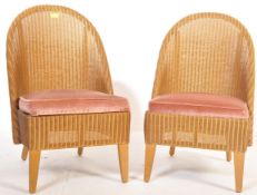 TWO VINTAGE 20TH CENTURY LLOYD LOOM SALON CHAIRS