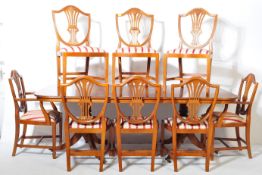 LARGE 20TH CENTURY REGENCY REVIVAL YEW DINING ROOM SUITE