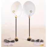 PAIR OF CONTEMPORARY BLACK ARNE JACOBSEN TYPE WALL LIGHTS