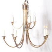 CONTEMPORARY MODERN BRASS EFFECT NINE ARM CHANDELIER