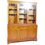 REGENCY REVIVAL YEW WOOD LIBRARY BOOKCASE CABINET