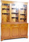 REGENCY REVIVAL YEW WOOD LIBRARY BOOKCASE CABINET