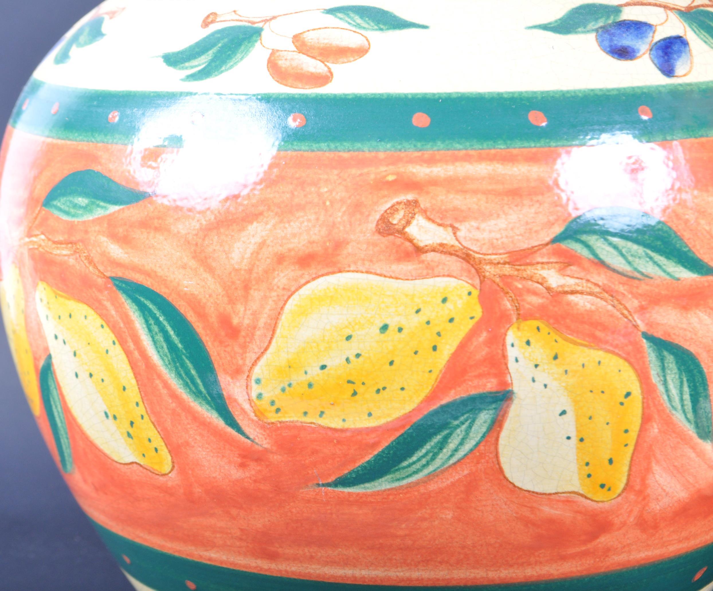 TWO MID 20TH CENTURY HAND PAINTED LARGE CERAMIC LAMPS - Image 4 of 7