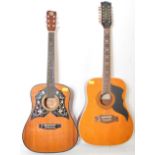 PAIR OF ACOUSTIC GUITARS TO INCLUDE A TWELVE STRING ECKO