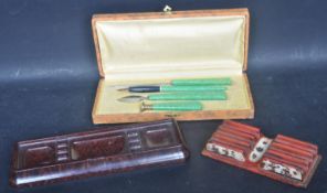 COLLECTION OF ART DECO EARLY 20TH CENTURY PEN WRITING PAREPHENALIA