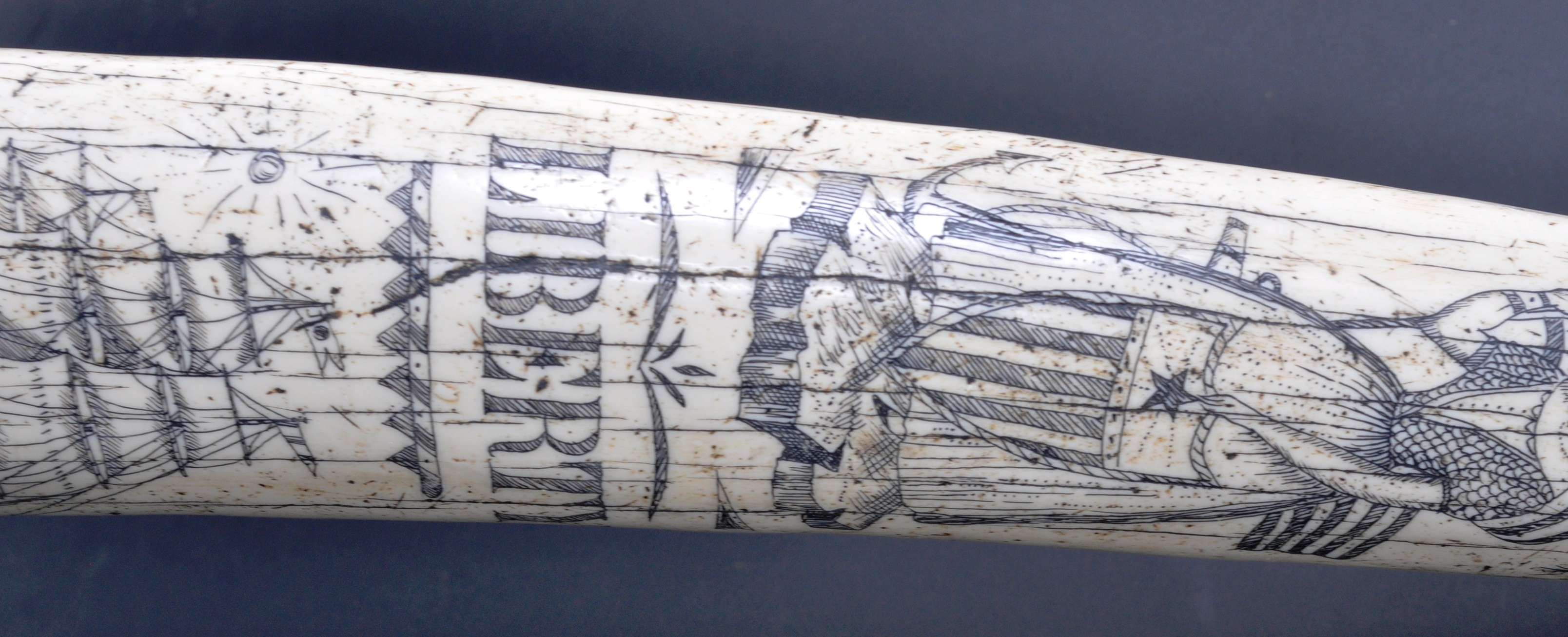 VINTAGE 20TH CENTURY RESIN REPRODUCTION SCRIMSHAW - Image 3 of 5