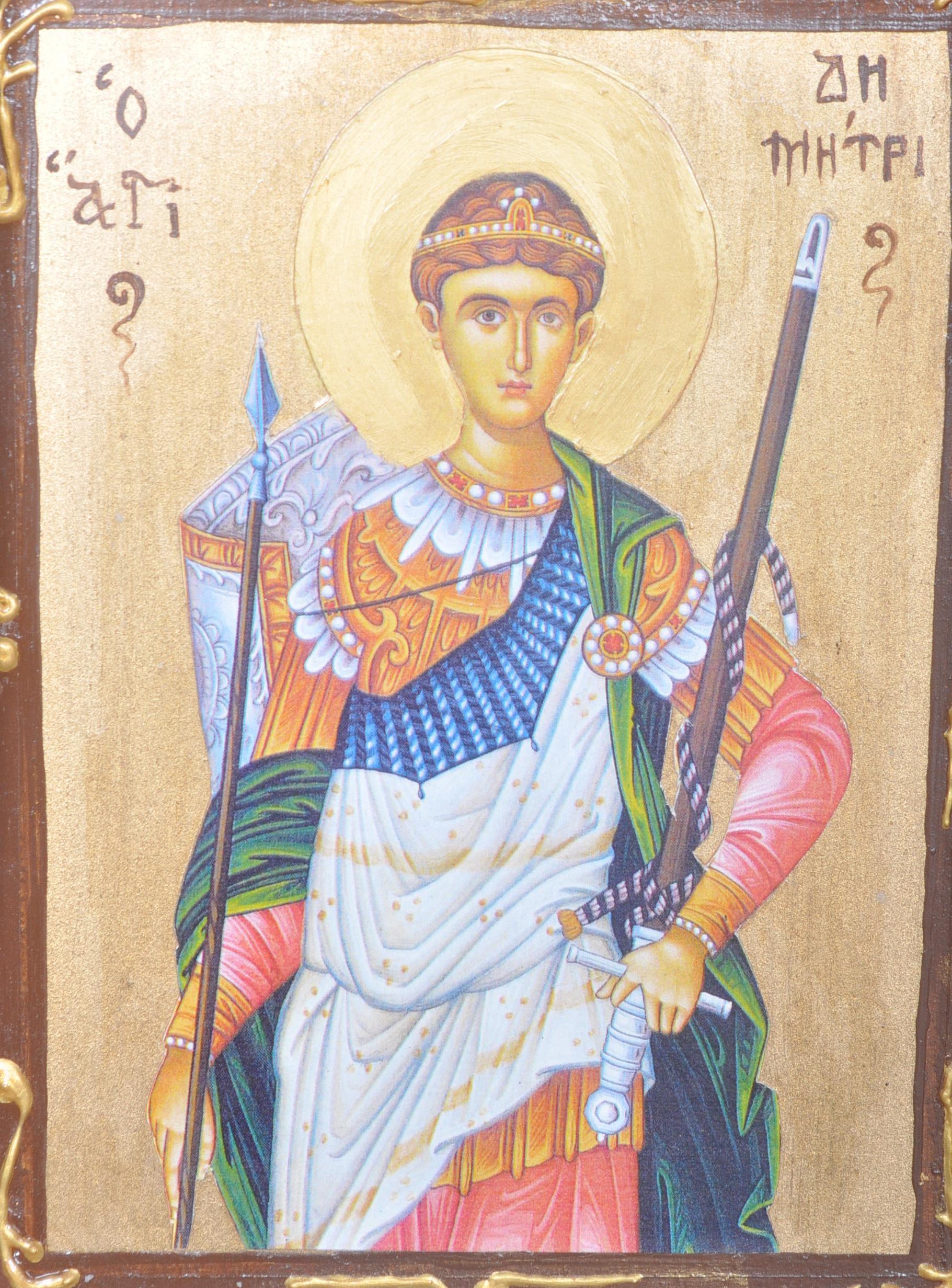 COLLECTION OF VINTAGE 20TH CENTURY RELIGIOUS GREEK ICONS - Image 3 of 5