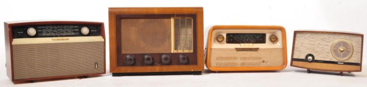SET OF 4 MID 20TH CENTURY RETRO VINTAGE CASED RADIOS
