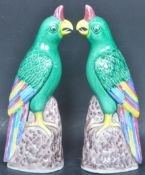 PAIR EARLY 20TH CENTURY CHINESE PARROT FIGURES