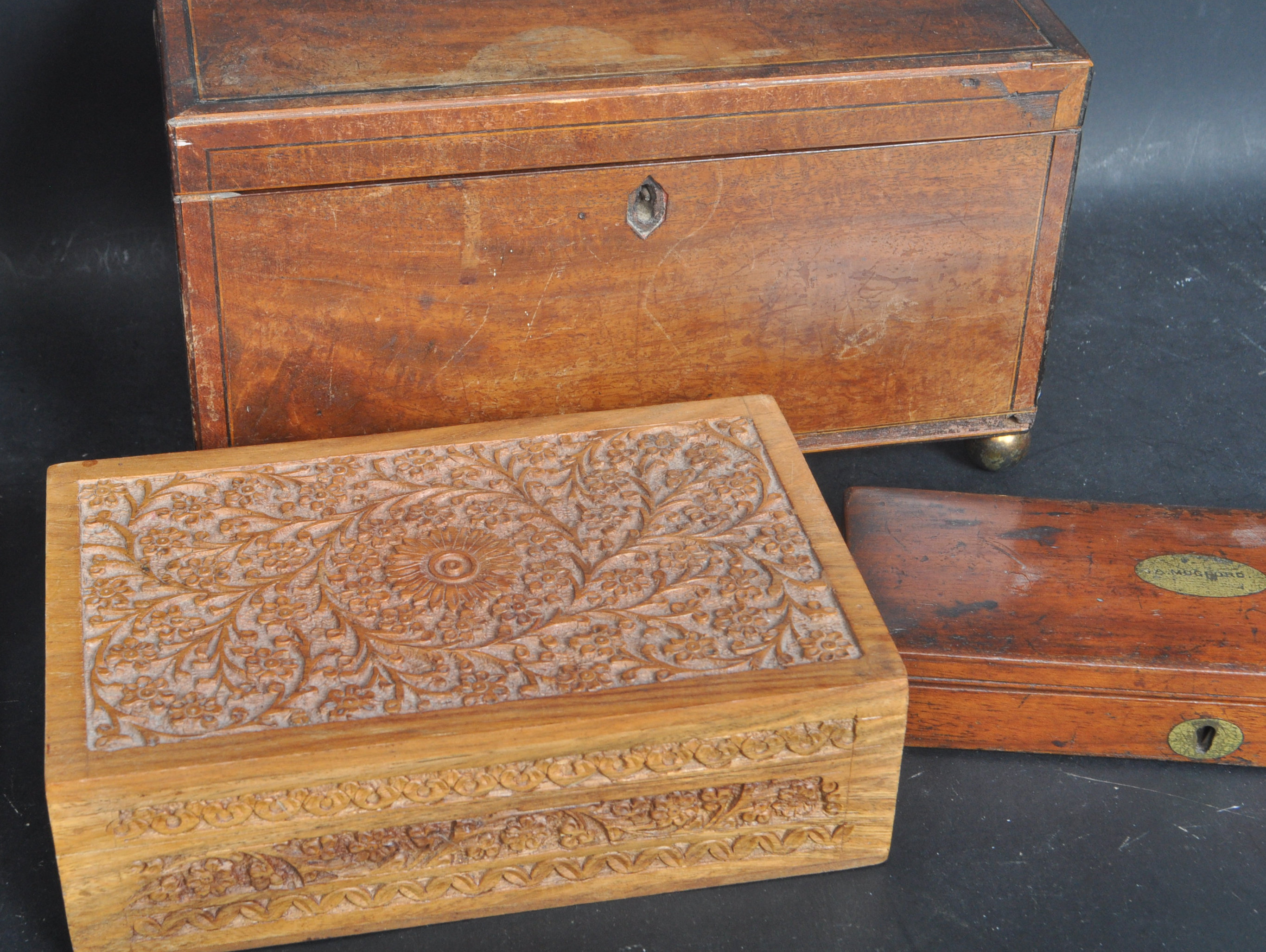 COLLECTION OF VICTORIAN & LATER WOODEN BOXES - Image 2 of 5
