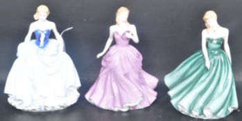 THREE ROYAL DOULTON CHINA LADIES FIGURINES WITH CERTIFICATES