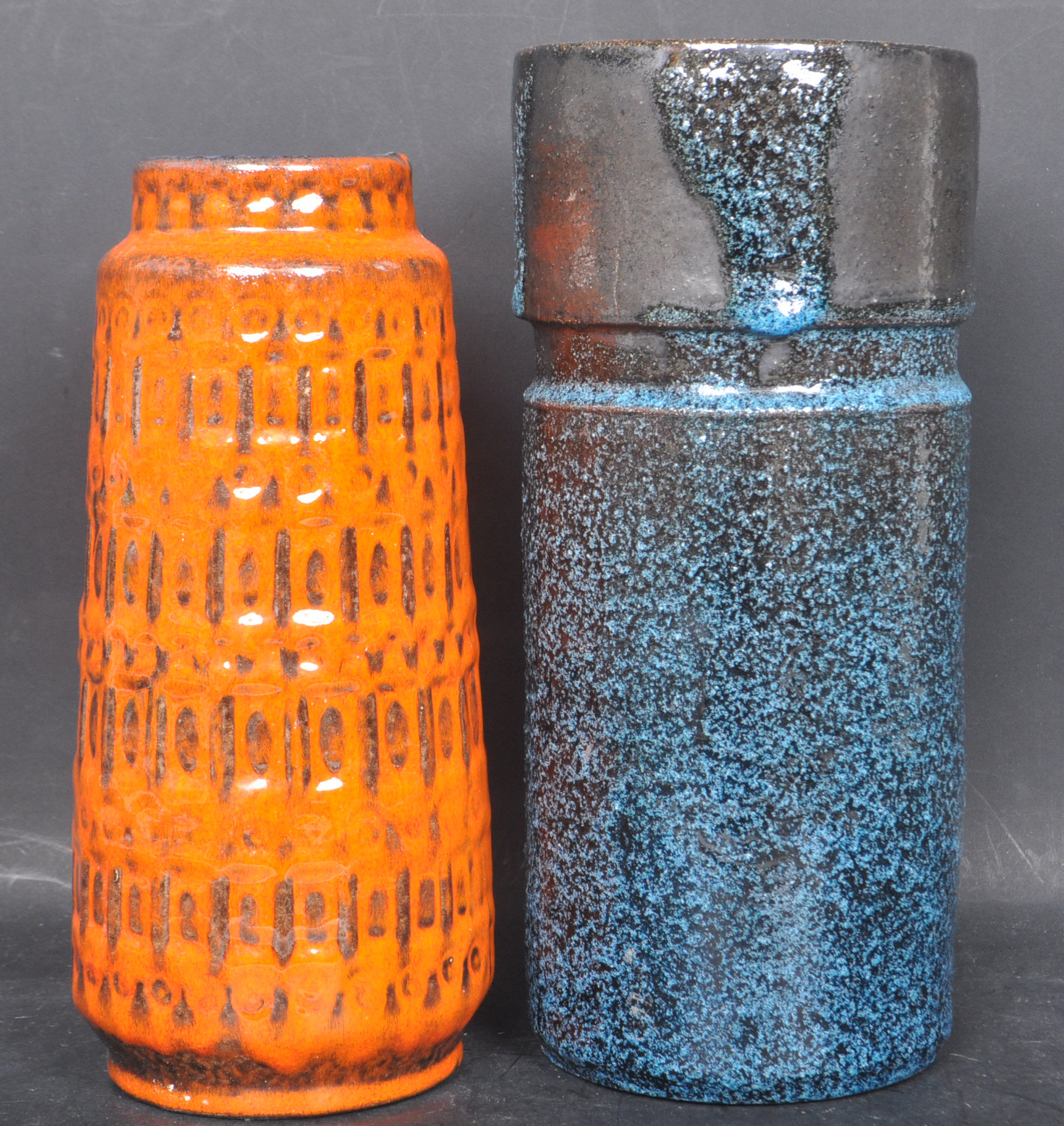 PAIR OF 1970S WEST GERMAN FAT ;LAVA VASES