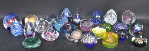 LARGE COLLECTION OF RETRO GLASS PAPERWEIGHTS