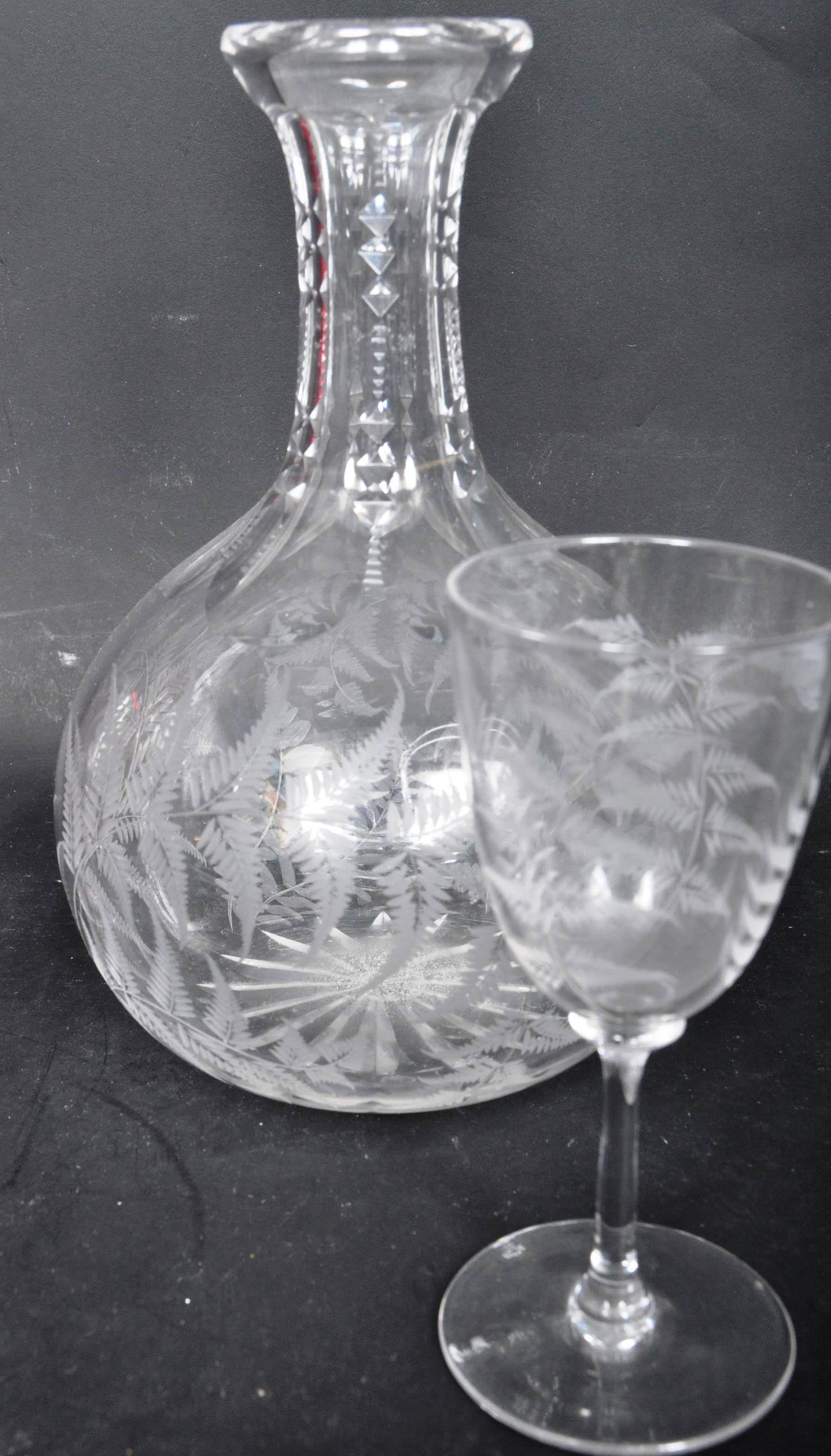 EARLY 20TH CENTURY DECANTER & SHERRY GLASSES SET - Image 5 of 5