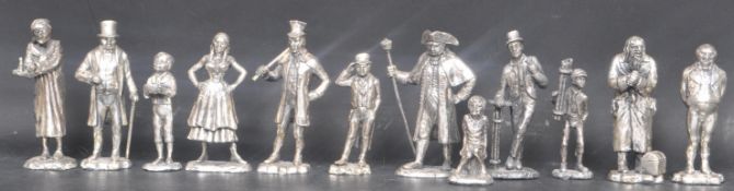 COLLECTION OF WHITE METAL DICKENS FIGURES