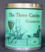 20TH CENTURY THREE CASTLES PAPER LABEL TOBACCO TIN