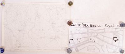 OF LOCAL INTEREST - PAIR OF ORDNANCE SURVEY MAPS OF THE BRISTOL AREA