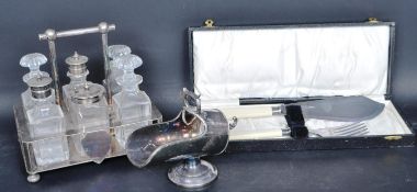 COLLECTION OF EARLY 20TH CENTURY SILVER PLATE CRUET & TABLEWARE ITEMS