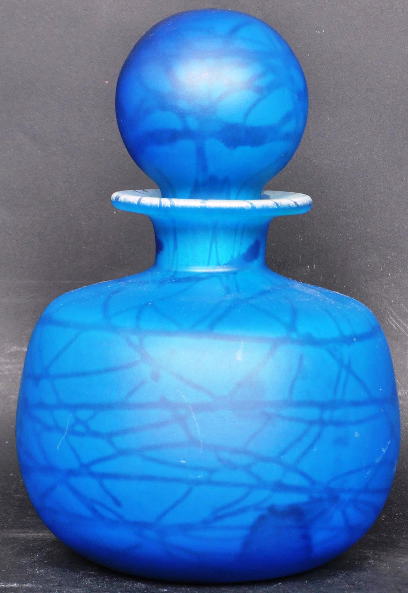 RETRO MDINA BLUE GLASS BOTTLE